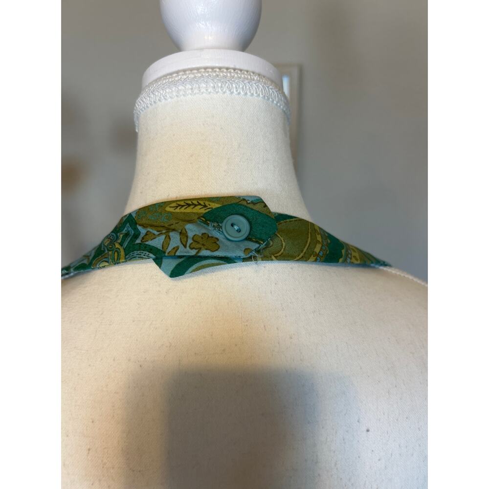Alyn Paige | Blue/Green Paisley Halter Sheath Dress | 9/10 - Picture 9 of 12